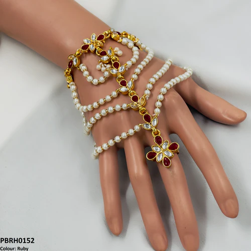 PBRH152 SDQ Pearl Flower Angla Bracelet Adjustable - PBRH - Image 2