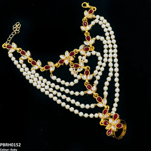 PBRH152 SDQ Pearl Flower Angla Bracelet Adjustable - PBRH - Image 3