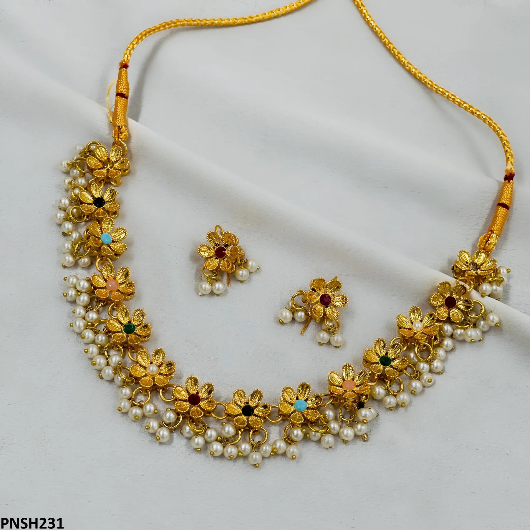 PNSH231 FRN Flower Necklace Set - PNSH - Image 2